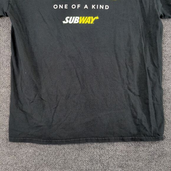 Gildan Subway App T-Shirt Mens Large Short Sleeve Black Crew Neck Heavy Cotton - Picture 8 of 12